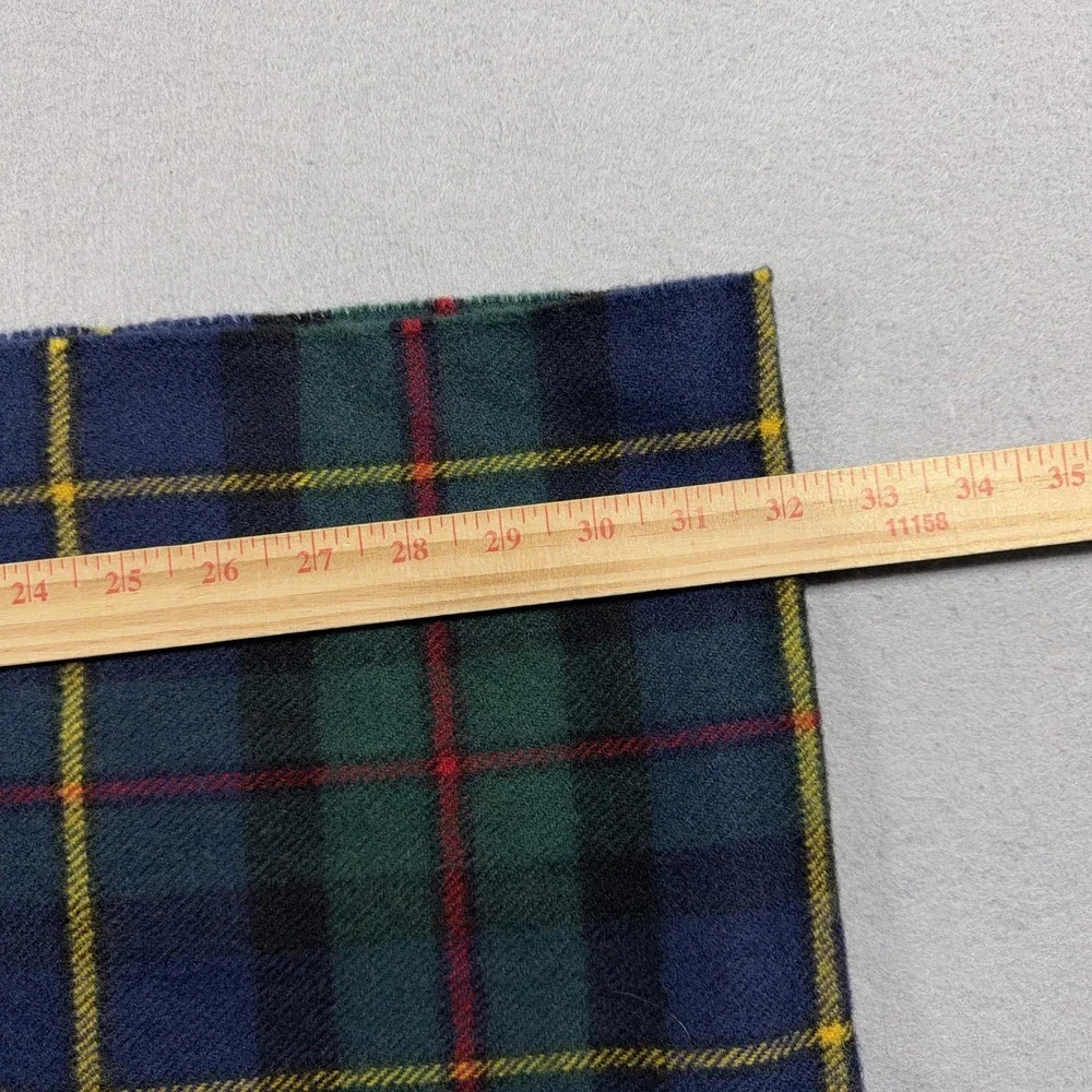 Lochcarron Of Scotland Scarf Mens One Size Blue Plaid Lambswool Fringe Winter